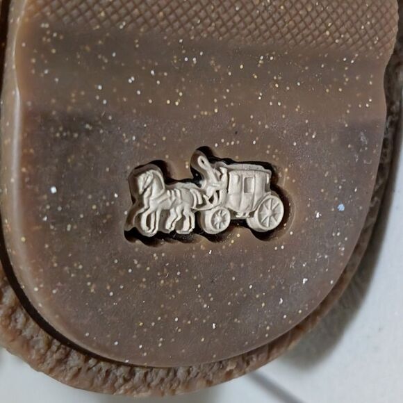 Coach Roccasin Shearling Boot size 6B metallic pearl fringe studded Moccasin - Picture 10 of 12